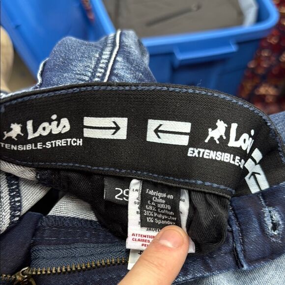 Lois Slim Blue Jeans with Stretch and Faded Wash - Picture 5 of 5